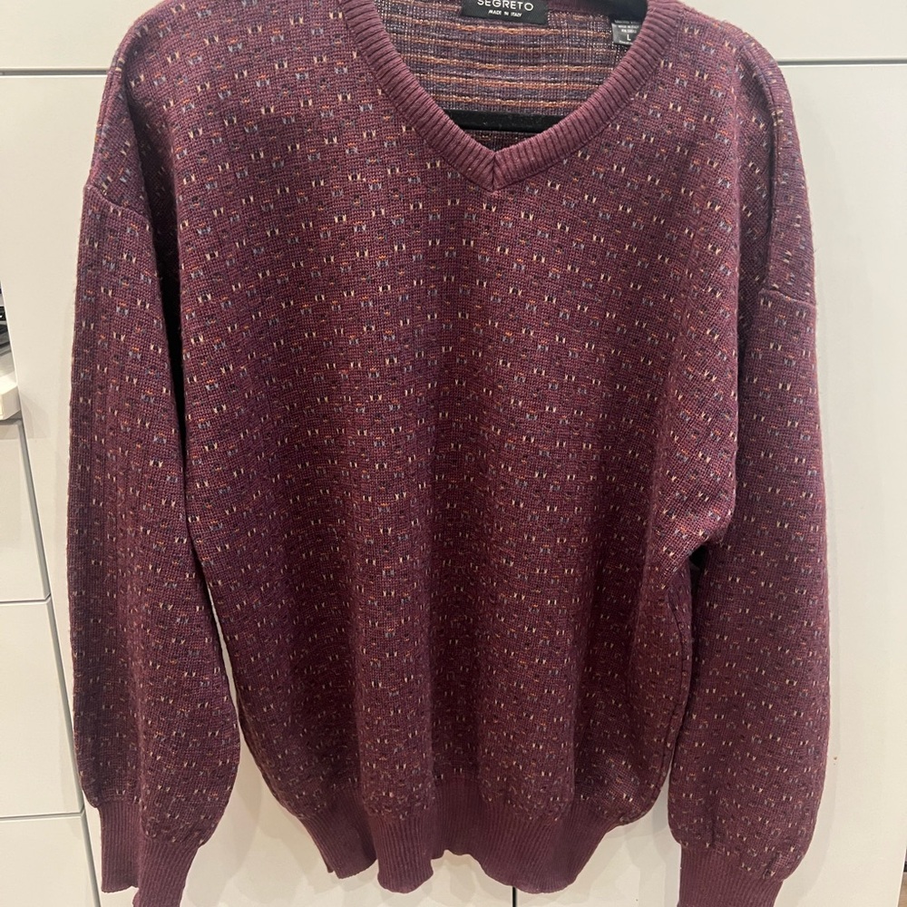 Men's Maroon Wool Sweater